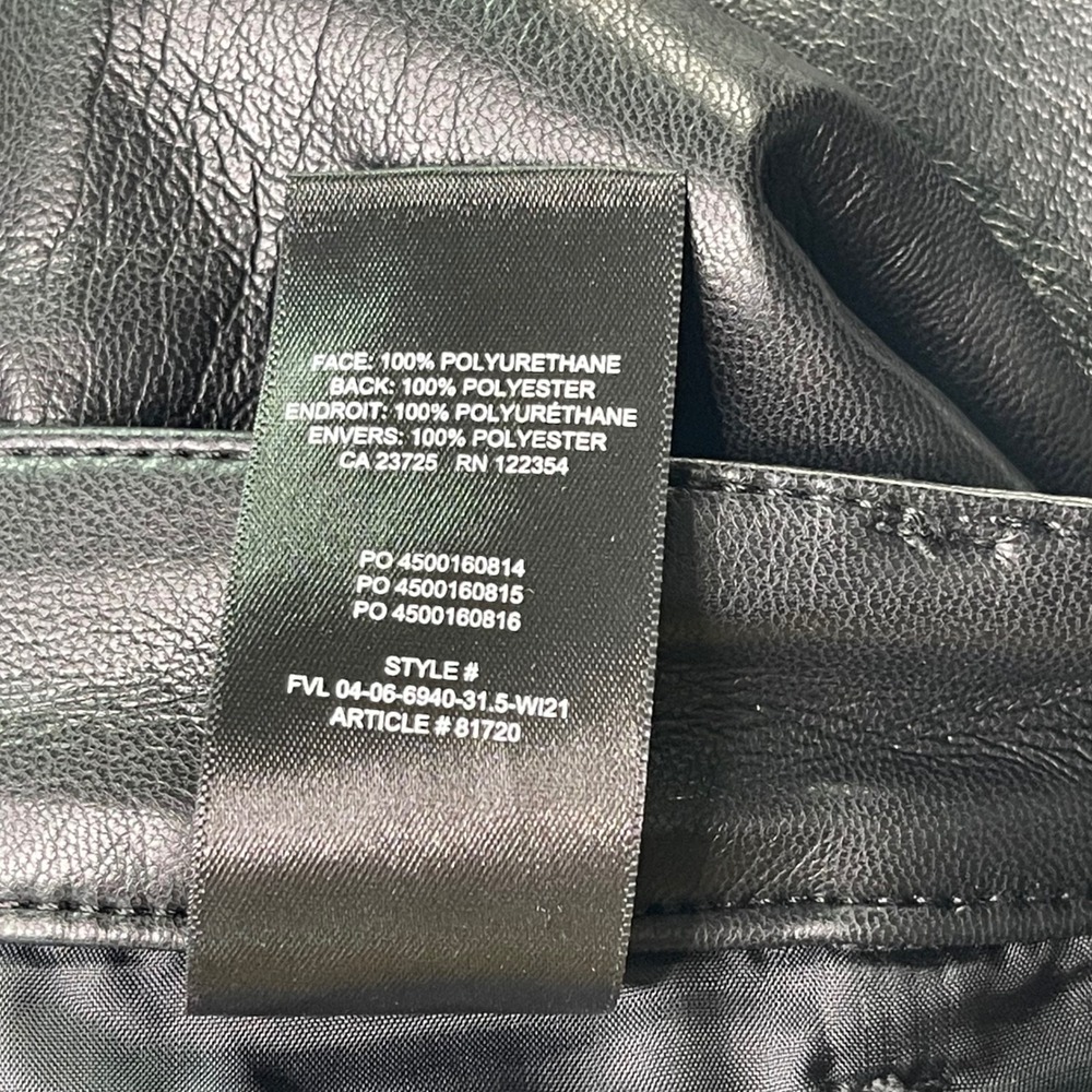 Wilfred Aritzia Black Faux Leather Pants, Women SZ 4, chic, sleek, edgy - Picture 15 of 16